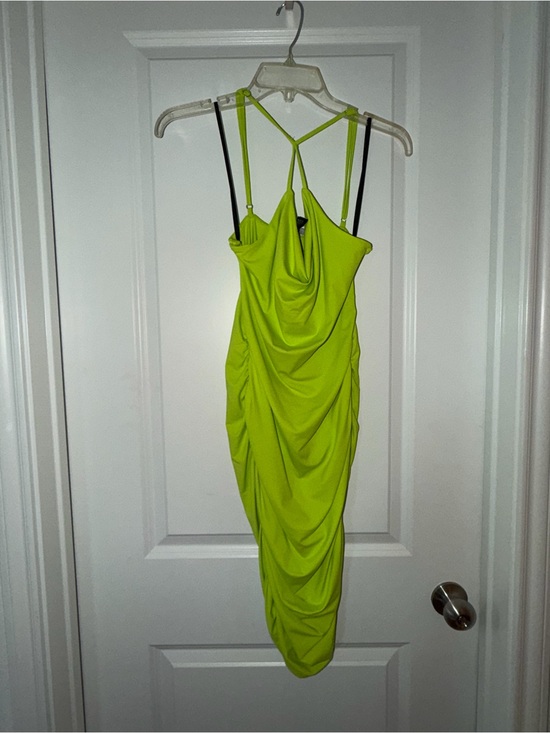 Forever 21 Dresses & Skirts - Neon Lime Ruched Strappy Dress